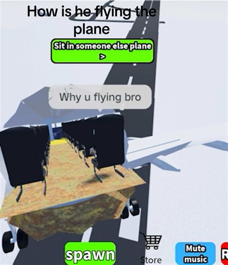 How is He Flying the Plane in Roblox Game?