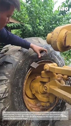 Loader Puncture Tire Replacement Manual Technique: Excavator Wheel Loader Tire Repair Process