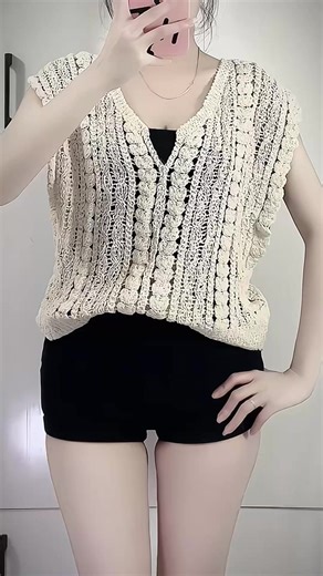 Áo Dệt Kim Sát Nách Cổ Chữ V #thoitrangnu #aodetkim #xuhuong #thinhhanh #