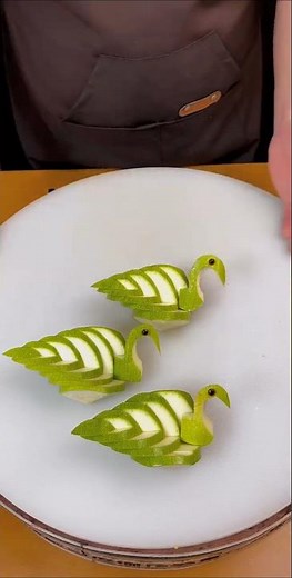 Vegetable Art Create a Stunning Peacock Shape Carving#Vegetable Cutting design Skills#