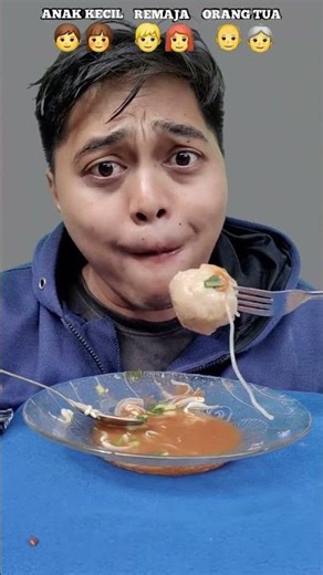 Types of meatball noodle eaters for children, adults, and the elderly