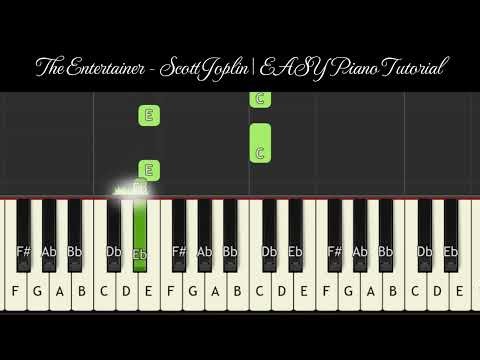 The Entertainer - Scott Joplin -EASY Piano Tutorial