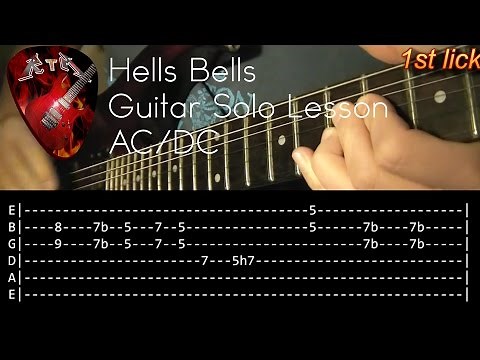 Hells Bells Guitar Solo Lesson - AC/DC (with tabs)