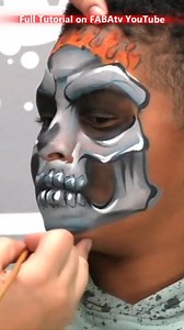 I am loving this one stroke fire skeleton!! Will you be trying this design this October? Artist: Onalee Rivera on FABAtv's YouTube - https://youtu.be/JwgwBhxgpX0 | FabaTV