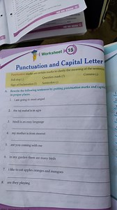 Worksheet15Punctuation and Capital LetterPunctuation marks ... | Filo