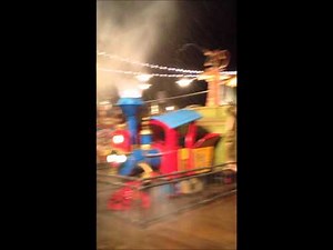 Nighttime look at the new Casey Jr. Splash 'N Soak area in Disney World's Magic Kingdom