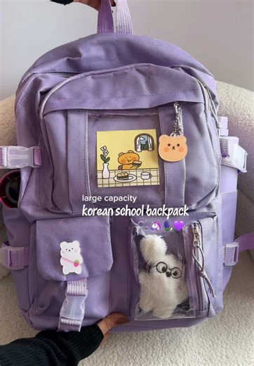 finally a purple school backpack that’s spacious & affordable! 😭💜✨ #backpack #bag #largecapacity #studentbackpack #schoolbag #koreanbackpack #backtoschool #purplebackpack #backpackrecos #fyp