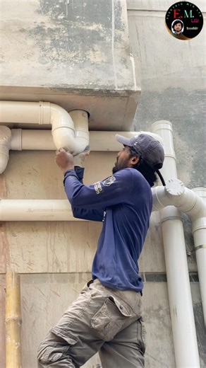 4" upvc long trap install #viral #plumbing #pipelining #reels #upvc #nopipe #burstpipe #culvertpipe