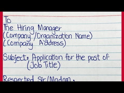 Job Application | Application for the post of Job | Job application letter