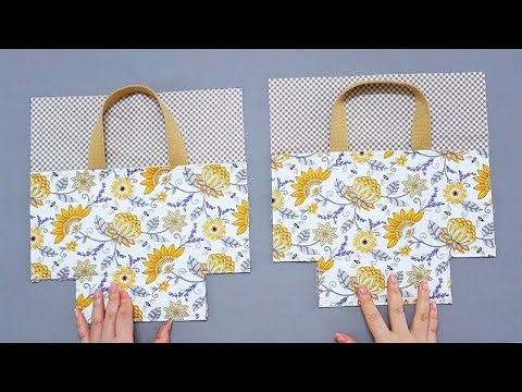 How To Make A Drawstring Bag With An Outside Pocket 💟 Sewing Gift Ideas