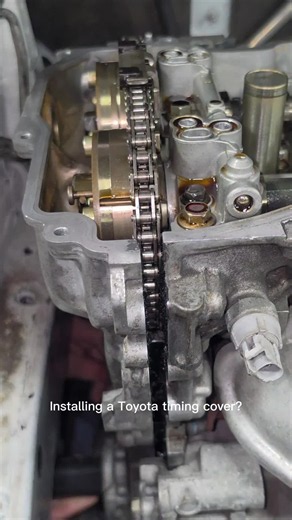 Timing cover repair — Toyota tech mechanic clip