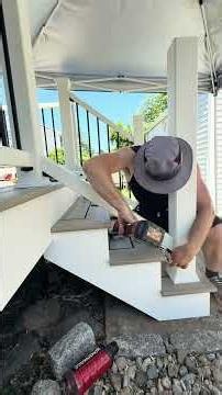 How I Install Trex Select stair Railing #deckbuilder #railing #stairs #construction