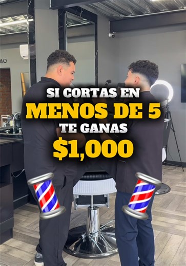 Si cortas en menos de 5 te ganas $1,000🙌🏼🔥💈💰#barber #cortedepelo #cortesdecabello #barbershop #belleza