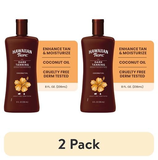 (2 pack) Hawaiian Tropic Dark Tanning Oil, 8 fl oz