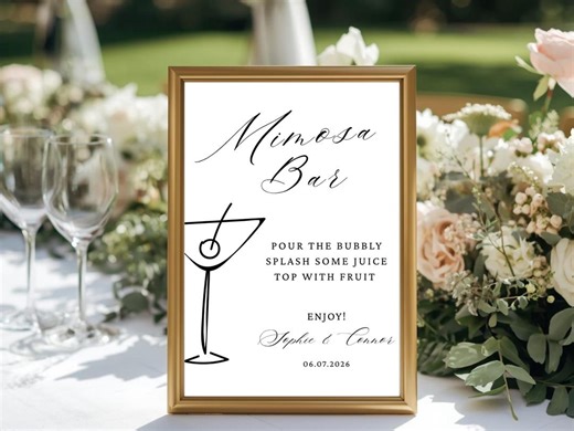 Mimosa Bar Sign Template, Mimosa Station Sign, Baby Shower Mimosa Sign, Editable Canva 5x7 8x10 - Etsy