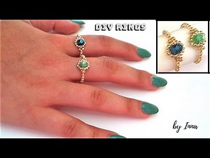 How to make beaded rings//Beaded rings tutorial//