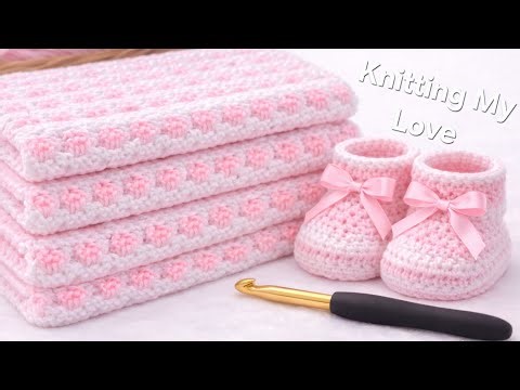 VERY EASY Crochet Baby Blanket 🧶 Puff Stitch | 10 mm Hook | Super Soft & Fast