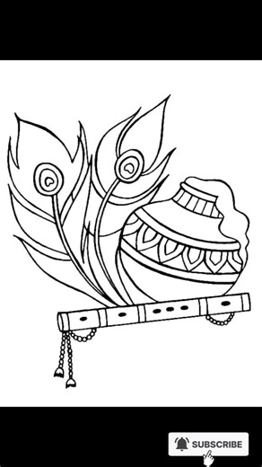 "Krishna Flute Drawing 🦚✨ | Easy Pencil Sketch for Beginners ✏️❤️"