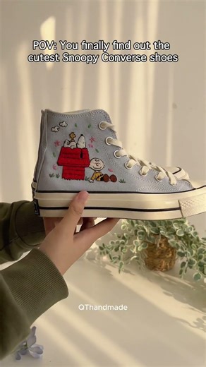Snoopy x Converse Embroidery Shoes
