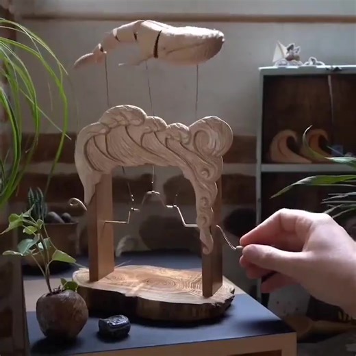 35K views · 1.4K reactions | Monday whale  action by @syl.gautier #automata #automaton #instaart #visualart #art #woodcarving #woodart #handmade #mechanicalart #whales #migaloo | Hi-Fructose Magazine | Facebook