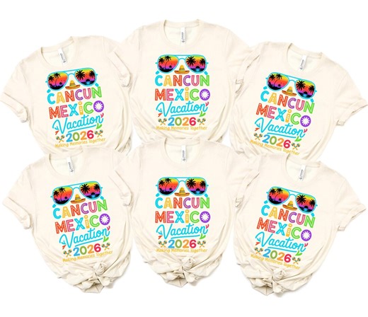 Cancun 2026 Family Vacation T-shirt, Matching Beach Trip Tee, Vacation Matching Outfit, Vacation Family Gathering Apparel - Etsy