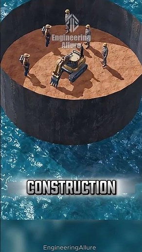 How bridge piers are built in the sea 🤔😮 #shorts