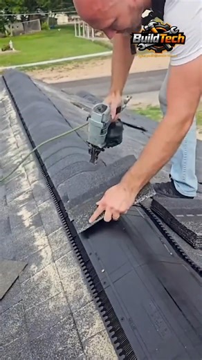 Fast Roof Shingle Installation Using Pneumatic Nail Gun | Efficient Roofing Technique