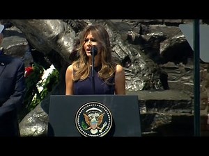 Melania addresses crowd in Poland