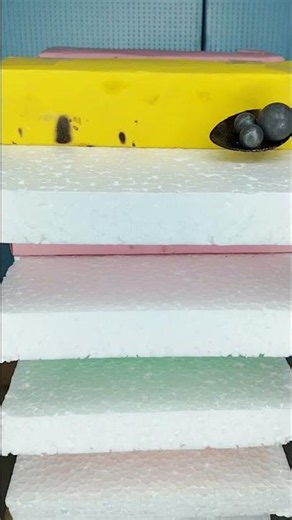 1000°c''Hot Iron Ball on foam tower 🔥 #Thermocol #short #Asmr #experiment