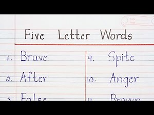 Five Letter Words || 60 Five Letter Words