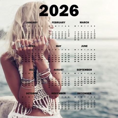 2026 Calendar PNG: Transparent Background, Sunday/monday Start (instant Download) - Etsy