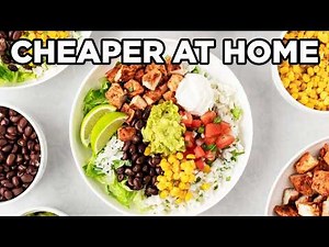 Easy Copycat Chipotle Chicken Burrito Bowls | Budget Friendly Family Dinner