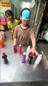 Thien and friends take on the color-coded bottle stacking challenge #youtubeshortstrend