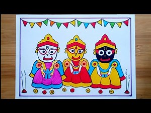 How To Draw Lord Jagannath, Balabhadra And Subhadra Drawing/Rathyatra Special Drawing Easy Steps