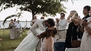 Couple share their first kiss after getting married