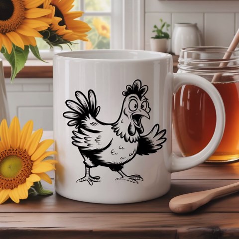 Funny Chicken SVG File: Yelling Hen Cricut Cut Design - Etsy