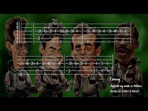 GhostBusters - Original Theme Song [Full Acoustic Guitar Tab by Ebunny] Fingerstyle