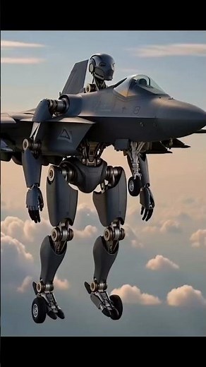Robot Transforms Into F 22 Stealth Fighter Jet ✈️🔥 #Shorts #Transformers #AI