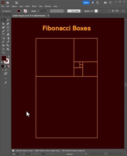 Perfect Fibonacci Boxes. Every. Single. Time. in Adobe Illustrator #illustrator #goldenratio