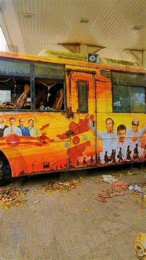 Bus Turned Into a TVK Luxury Campaign Bus 🚍— Full Custom Paint & Restoration #shorts