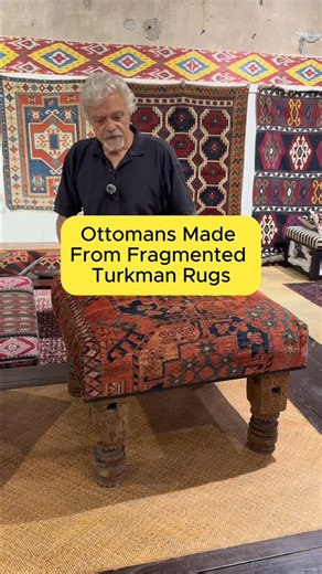 3.3K views · 1K reactions | Have you seen the ottomans at Material Culture? They’re just one of many ways we preserve and honor heavily damaged but still beautiful rug fragments that come our way. Find our collection of new-meets-old furniture, all of it made in-house, at our 60K Sq Ft warehouse in Philadelphia.  4700 Wissahickon Ave  materialculture.com #materialcultureshop #philly #antiquerug #ottoman #repurposedfurniture | Material Culture | Facebook