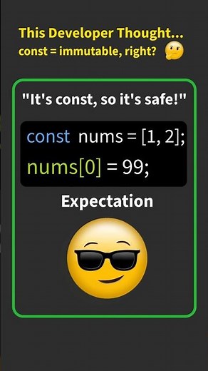 "But I used const!" 😭 (The JavaScript Lie) #javascript #webdev