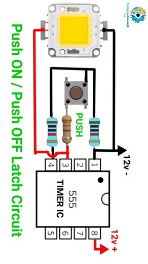 Latch circuit using 555timer ic #electronic #latchcircuit #shorts