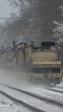 CSX military train in the snow part 4