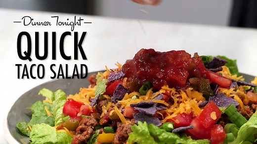 In case you're in the mood for a taco salad now—try this quick recipe! (via MyRecipes.com) | People
