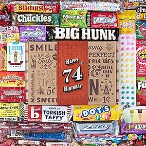 Vintage Candy Co. 1950 Deluxe 74th Birthday Candy Care Package: the Ultimate Sweets Gift Basket for Turning 74 Years Celebration | for Men & Women