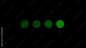 Animated 4 dots blinking loader. Ellipsis. Simple black and white loading icon. 4K video footage with alpha channel transparency.