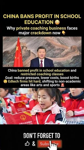 China Bans Profit in Education 😳 EdTech Shock 🚨 #shorts #china #education #trending #geopolitics