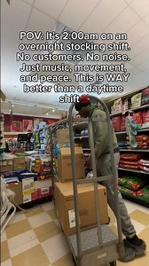 POV: Working retail overnight stocking at 2AM #overnightstocking #retailjobs #bluecollarworker