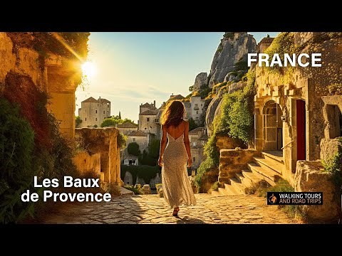 Les Baux de Provence France - A Beautiful Medieval Village Walking Tour - French Village 4K video